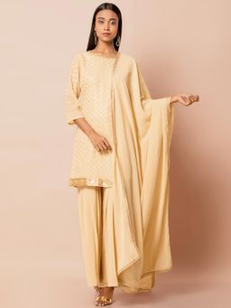 Indya - Beige Embellished Dupatta
