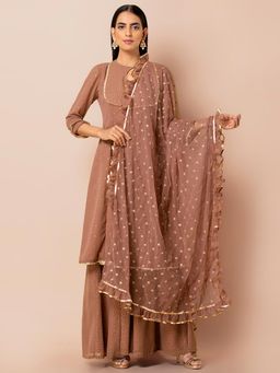 Indya - Rose Gold Embroidered Dupatta