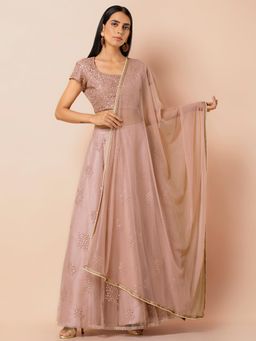 Indya - Pink Embellished Dupatta