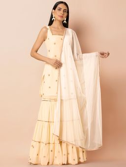 Indya - White Embellished Dupatta