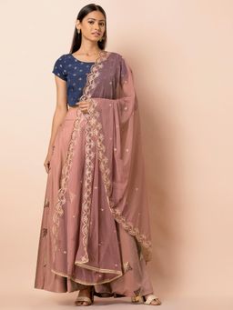 Indya - Rose Gold Embroidered Dupatta