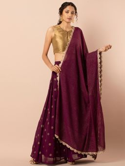 Indya - Purple Embellished Dupatta