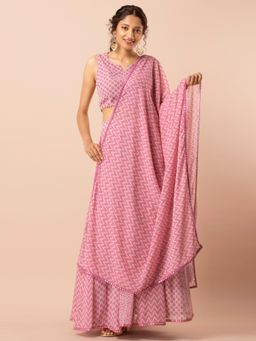 Indya - Pink Printed Dupatta