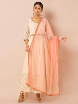 Indya - Peach Embroidered Dupatta