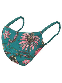 Indya - Teal Floral Mask