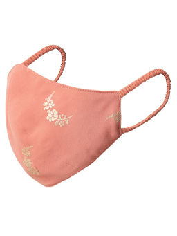 Indya - Peach Floral Foil Mask
