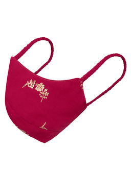 Indya - Fuchsia Floral Foil Mask