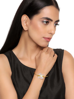Indya - Gold Ivory Drusy Stack Bracelet