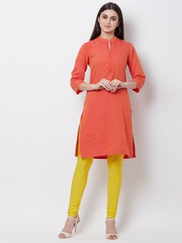 Biba - Orange Printed Kurta