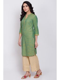 Biba - Green Solid Kurta