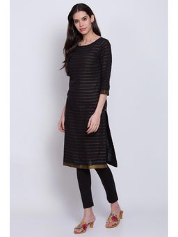 Biba - Black Stripes Kurta