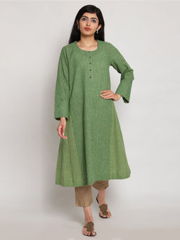 Biba - Green Checks Kurta