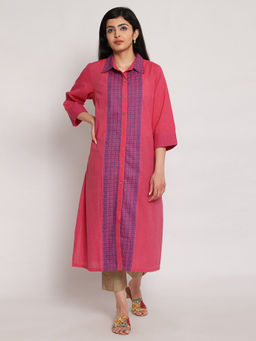 Biba - Pink Woven Kurta