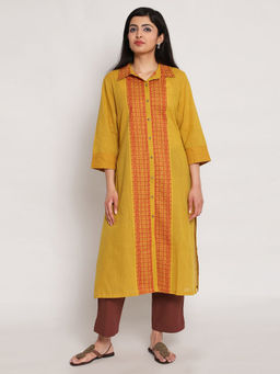 Biba - Yellow Woven Kurta