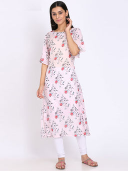 Biba - Pink Floral Kurta