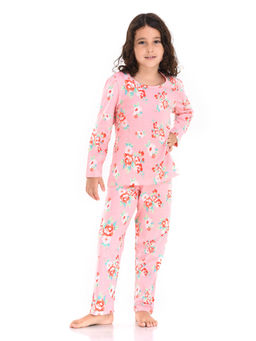 mackly - Rose Printed Top With Pyjama (Set of 2)