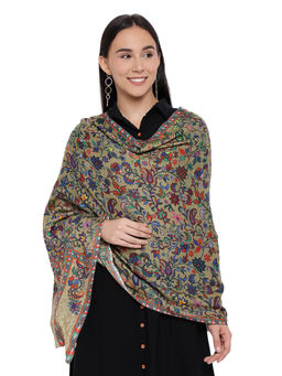 Pashmoda - Green Pure Wool Digital Print Stole