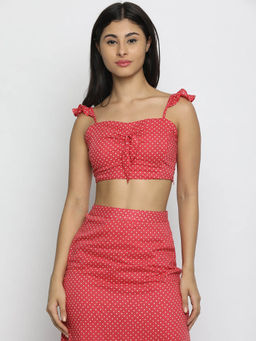 IS.U - Red Polka Dots Crop Top