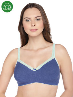 Inner Sense - Organic Antimicrobial Laced Soft Bra - Blue