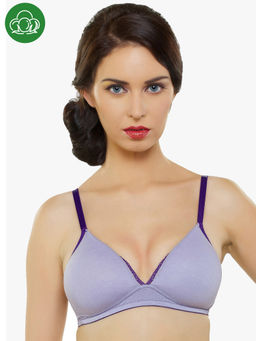 Inner Sense - Organic Antimicrobial Non-wired Padded Bra - Purple