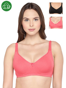 Inner Sense - Organic Cotton Antimicrobial Seamless Side Support Bra(Pack of 3) - Multi-Color