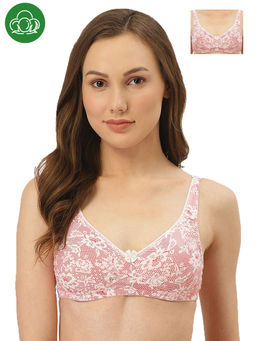 Inner Sense - Women's Organic Cotton Antimicrobial Seamless Side Support Bra (Pack of 2) - Pink