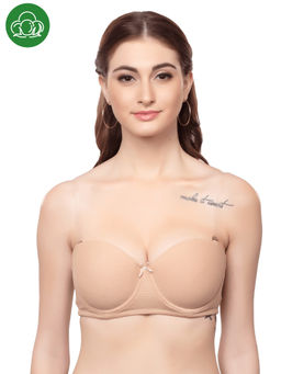 Inner Sense - Organic Cotton Antimicrobial Padded Strapless Bra - Nude