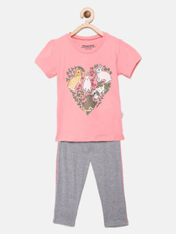 mackly - Girls Peach Printed Pyjama (set Of 2) ( 2-3 Years )