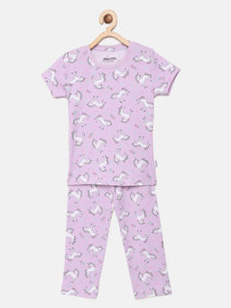 mackly - Girls Purple Printed Pyjama (set Of 2) ( 2-3 Years )