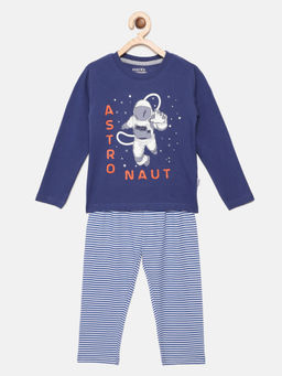 mackly - Boys Navy Blue Printed Pyjama (set Of 2) ( 2-3 Years )