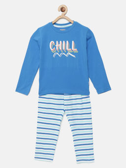 mackly - Boys Blue Printed Pyjama (set Of 2) ( 2-3 Years )