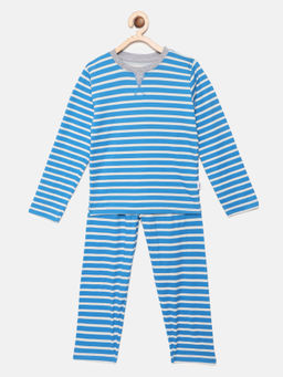 mackly - Boys Blue Printed Pyjama (set Of 2) ( 2-3 Years )