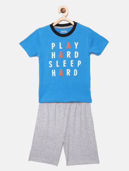 mackly - Boys Blue Printed Pyjama (set Of 2) ( 2-3 Years )