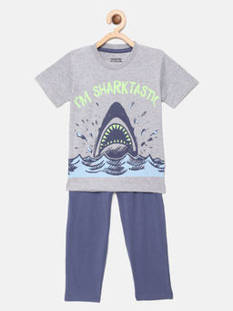 mackly - Boys Grey Printed Pyjama (set Of 2) ( 2-3 Years )