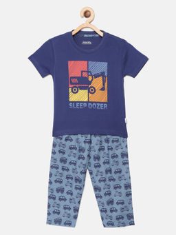 mackly - Boys Navy Blue Printed Pyjama (set Of 2) ( 2-3 Years )
