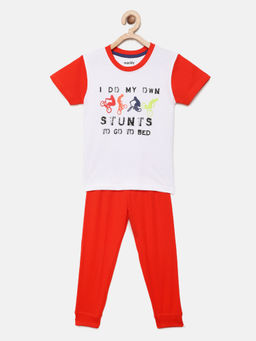 mackly - Boys White Printed Pyjama (set Of 2) ( 2-3 Years )