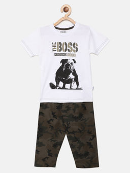 mackly - Boys White Printed Pyjama (set Of 2) ( 2-3 Years )