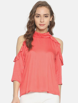IS.U - Coral Cold Shoulder Top