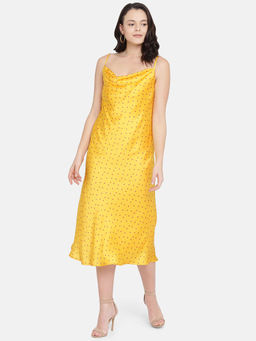 IS.U - Yellow Cowl Neck Slip Dress