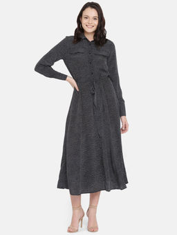 IS.U - Black Midi Shirt Dress