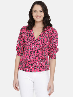 IS.U - Pink Wrap Top