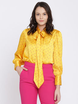 IS.U - Yellow Pussy Bow Top