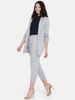 IS.U - Grey Slip-On Pleated Trouser