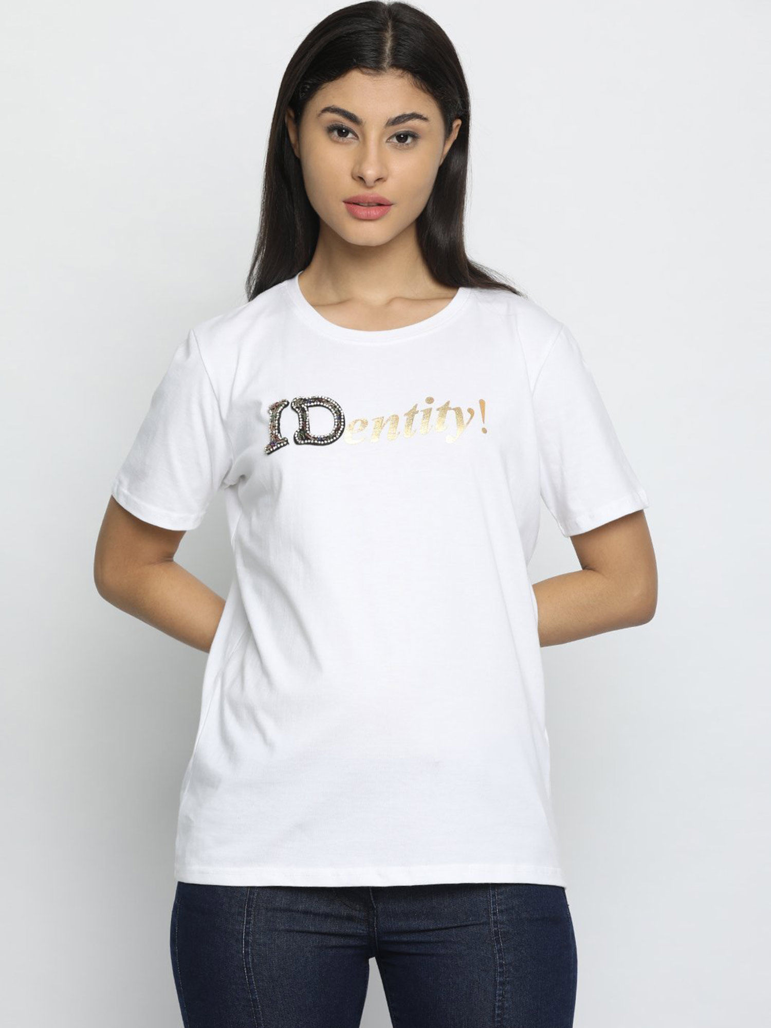 U White Crew Neck Identity T-Shirts 