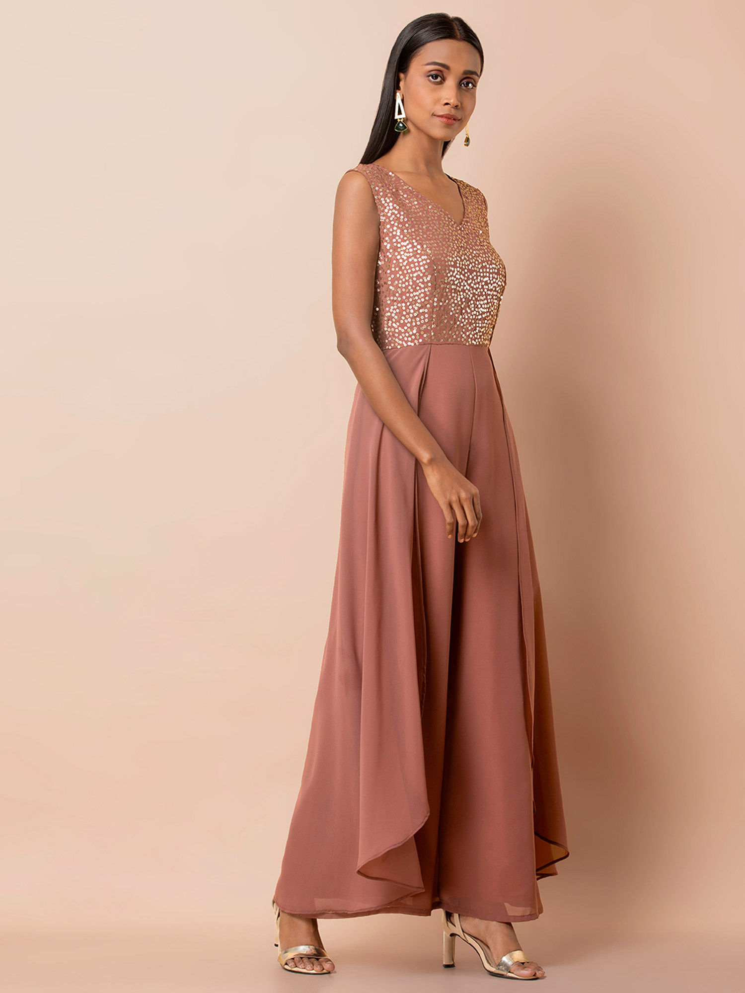 Buy Indya Rose Gold Embellished Layered 