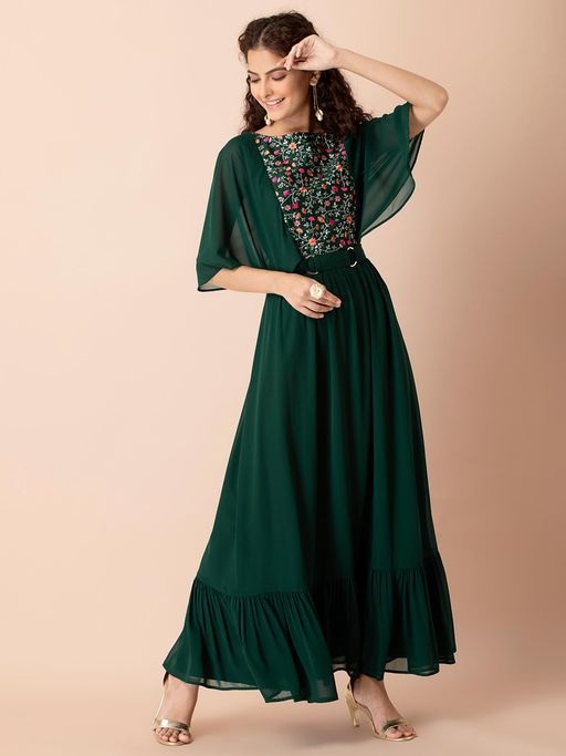 indya green dress Waldin Long Sleeve Mini Dress Olive main image 1
