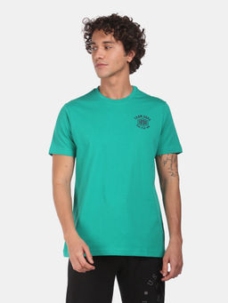 U.S. POLO ASSN. - Men Teal Crew Neck Solid T-Shirt