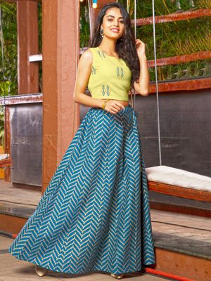 ethnic crop top and long skirt