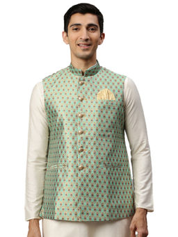 Manyavar - Men's Beige Nehru Jacket