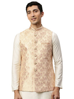 Manyavar - Men's Beige Nehru Jacket